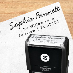 Elegante kalligrafie aangepaste adres rubberen ste zelfinktende stempel