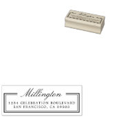 Elegante Kalligrafie Achternaam Retouradres Rubberstempel (Gestempeld)