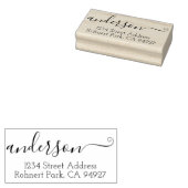 Elegante kalligrafie adresstempel met script lette 	rubberstempel (Gestempeld)