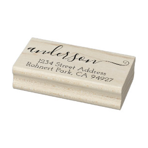 Elegante kalligrafie adresstempel met script lette 	rubberstempel