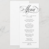 Elegante kalligrafie Amerikaanse stijl handschrift Menu (Voorkant / Achterkant)
