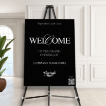 Elegante kalligrafie Black QR Code Welkom Evenemen