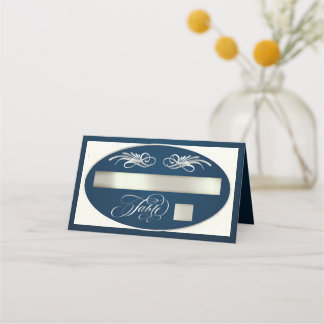 Elegante kalligrafie - Blauw/Zilver
