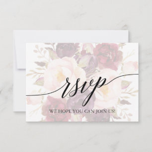 Elegante kalligrafie bloemkaart voor songverzoek R RSVP Kaartje