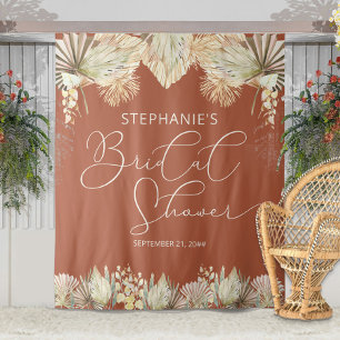 Elegante kalligrafie Boho Terracotta Bruiloftsborr Wandkleed