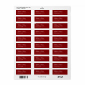 Elegante kalligrafie bordeauxrood bruiloft etiket (Full Sheet)