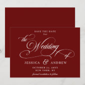 Elegante Kalligrafie Bruiloft Digitale Save the Da Date (Voorkant / Achterkant)