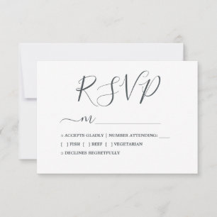 Elegante kalligrafie bruiloft eenvoudig RSVP kaartje