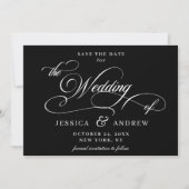 Elegante Kalligrafie Bruiloft Eenvoudige Save the  Save The Date (Voorkant)