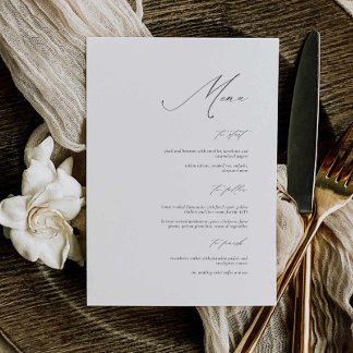 Elegante kalligrafie bruiloft menu Kaart