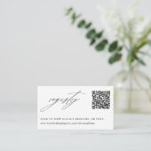 Elegante kalligrafie bruiloft QR-code register Informatiekaartje (Staand voorkant)