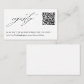 Elegante kalligrafie bruiloft QR-code register Informatiekaartje (Voorkant / Achterkant)