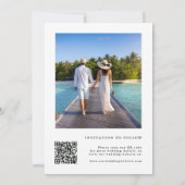 Elegante kalligrafie bruiloft QR-code Save The Date (Achterkant)