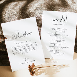 Elegante kalligrafie | Bruiloft Welkomsttas kaart