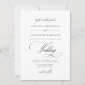 Elegante  kalligrafie Classy Bruiloft Kaart (Voorkant)