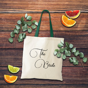 Elegante kalligrafie de bruid bruids- tote bag