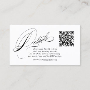 Elegante Kalligrafie Details QR Code Behuizing Kaa Visitekaartje