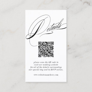 Elegante kalligrafie details QR-code Visitekaartje