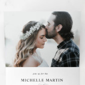 Elegante kalligrafie drievoudige bruiloft uitnodig drieluik uitnodiging (Binnenzijde eerst)