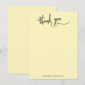 Elegante kalligrafie Eenvoudig lichtgeel dank u Bedankkaart (Voorkant / Achterkant)