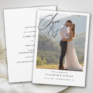 Elegante kalligrafie Eenvoudige moderne foto bruil Save The Date