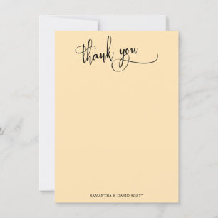 Elegante kalligrafie eenvoudige perzik dank u bedankkaart