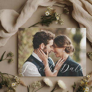 Elegante kalligrafie foto bewaar de datum save the date