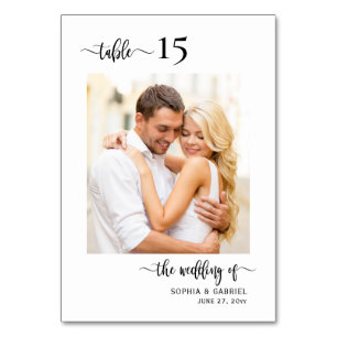 Elegante kalligrafie foto bruiloft dubbelzijdig kaart