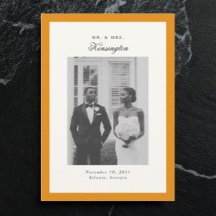 Elegante kalligrafie Foto Lijst Golden Wedding Aankondiging