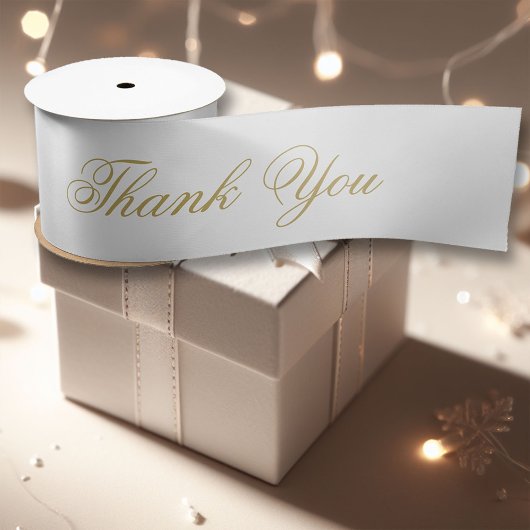 Elegante kalligrafie goud bloeien dank u formeel lint