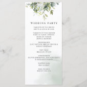 Elegante kalligrafie groen eucalyptus bruiloft programma (Achterkant)