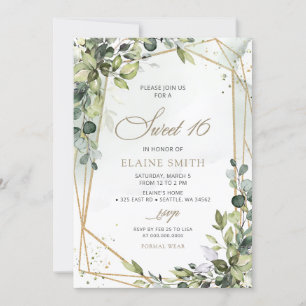 Elegante kalligrafie groen Eucalyptus zoet 16 Kaart
