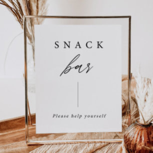 Elegante kalligrafie huwelijks snackbar bord poste poster