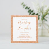 Elegante kalligrafie huwelijksreceptie verbrande o kaart (Staand voorkant)