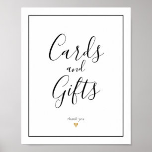 Elegante kalligrafie kaarten en cadeaus bord poster