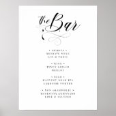 Elegante kalligrafie klassieke bruiloft bar menu poster (Voorkant)