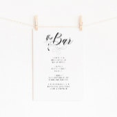 Elegante kalligrafie klassieke bruiloft bar menu poster