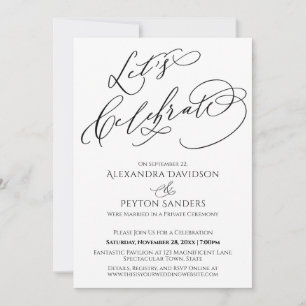 Elegante kalligrafie Laten we zwart en wit vieren Kaart