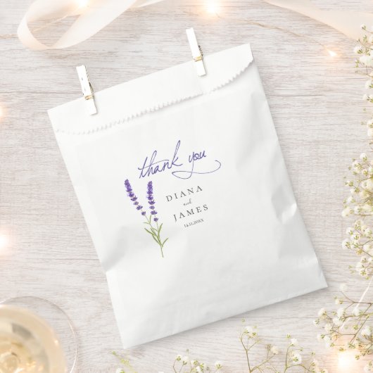 Elegante Kalligrafie lavendel Huwelijk bedankt Bedankzakje (Geknipt)