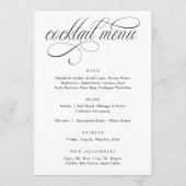 Elegante kalligrafie Luxe bruiloft cocktail menu (Voorkant)