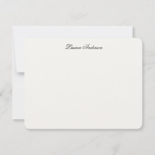 Elegante kalligrafie luxe ivoor gepersonaliseerde notitiekaartje