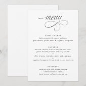 Elegante kalligrafie luxe trouwmenu menu (Voorkant / Achterkant)