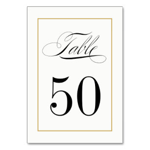 Elegante kalligrafie met gouden rand kaart