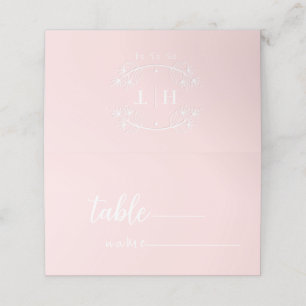 Elegante kalligrafie Monogram Roze Bruiloft