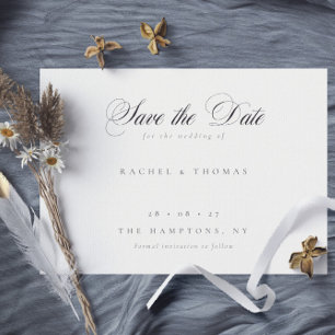 Elegante kalligrafie monogram zwart wit bruiloft save the date