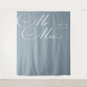Elegante kalligrafie Mr & Mrs bruiloft achtergrond Wandkleed