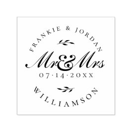 Elegante kalligrafie Mr & Mrs Wedding Save The Dat Zelfinktende Stempel