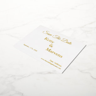 Elegante kalligrafie niet-foto save the date echt  folie feestdagen briefkaart