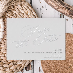 Elegante kalligrafie niet-foto save the date REAL Folie Uitnodiging