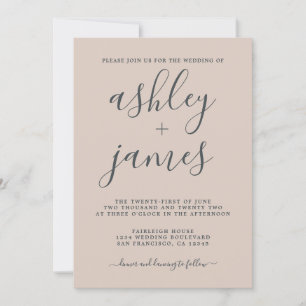 Elegante kalligrafie Pastel Paarse Bruiloft Kaart